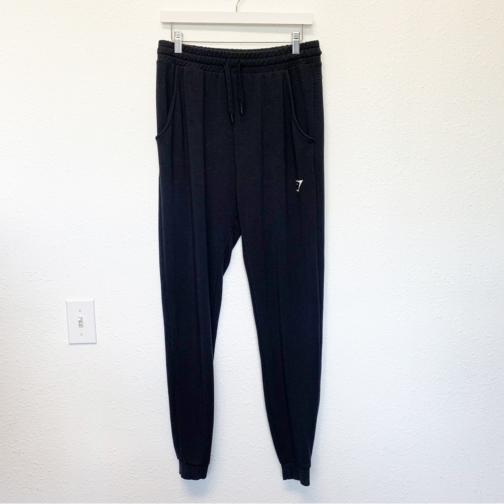 GYMSHARK Women’s Crest Joggers Activewear Sweatpants Black SIZE L